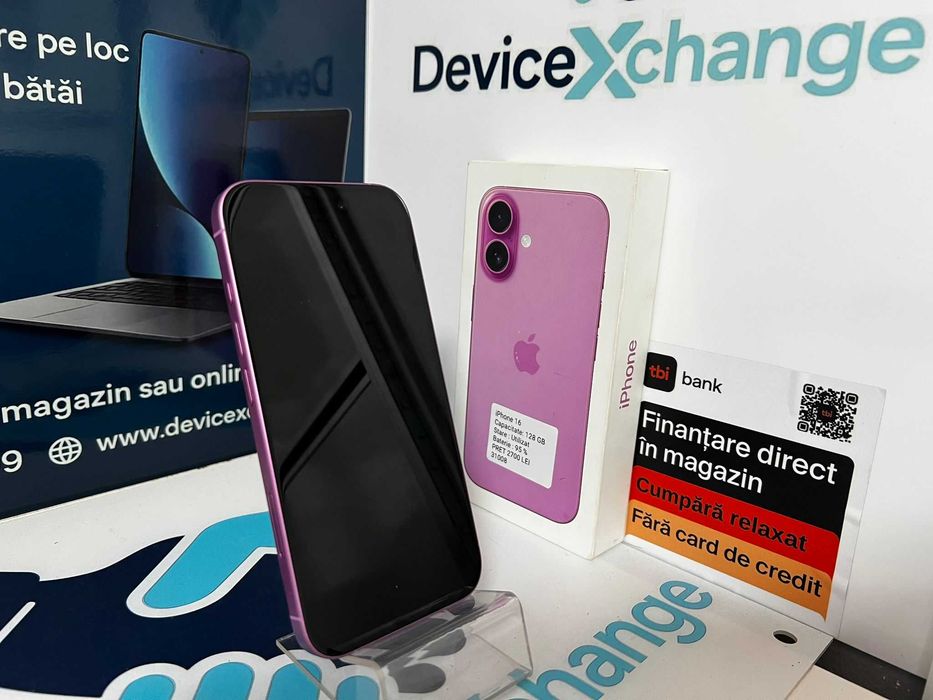 iPhone 16 Pink Roz 128 GB 95% * Garantie *Buy Back * deviceXchange