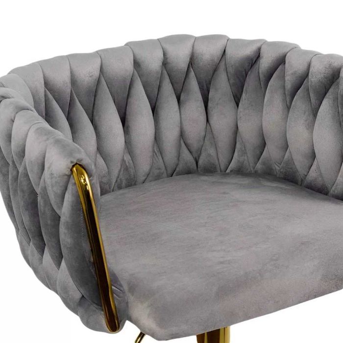 Scaun de Bar de LUX din Catifea, cadru Auriu 118P LIVRARE GRATUITA!