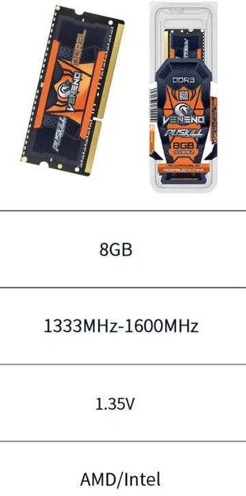 Laptop RAM 8GB DDR3L 1600MHz 1333MHz 1.35V SODIMM Памет Лаптоп 204-pin