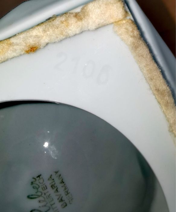 Пепелник порцелан фирма RIEBER Bavaria Op - Art бруталистичен дизайн