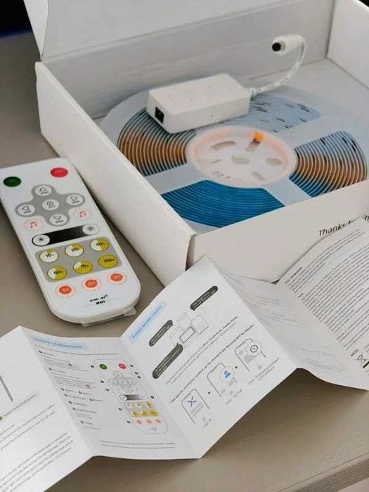 Bandă LED Smart COB 2700k – Nouă, 10 metri, Wi-Fi, Control Vocal & Telecomandă Alexa Google Home