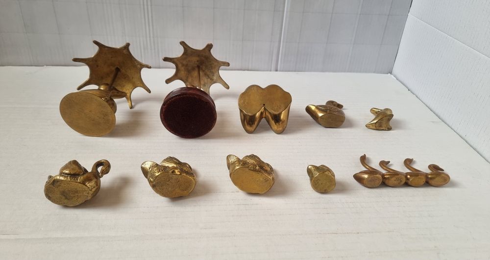 Lot rățuște și lebede din bronz/alamă