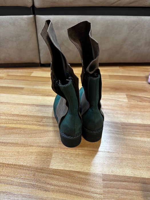 Дамски боти кожа и велур