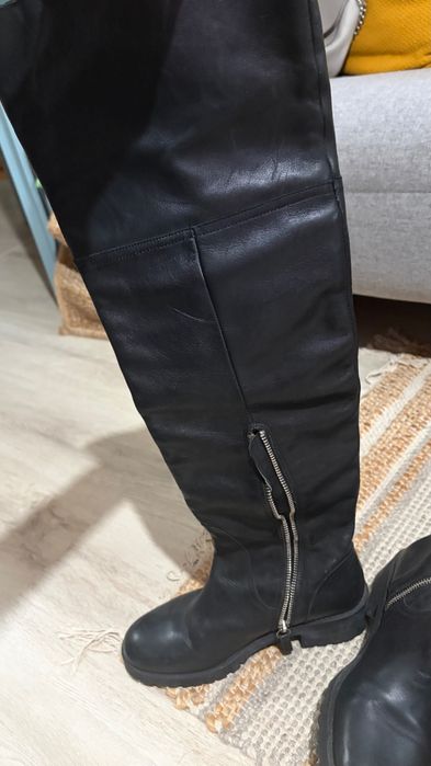 Cizme Zara piele naturală înalte 36 excelente