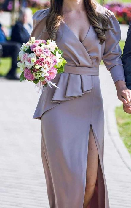 Rochie lunga de seara din matase satinata