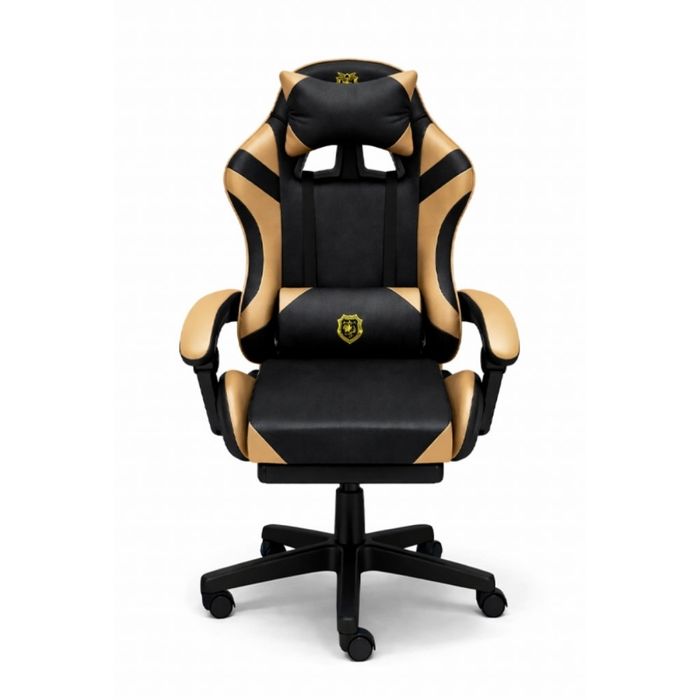 Геймърски стол с масажна функция и лумбална възглавница