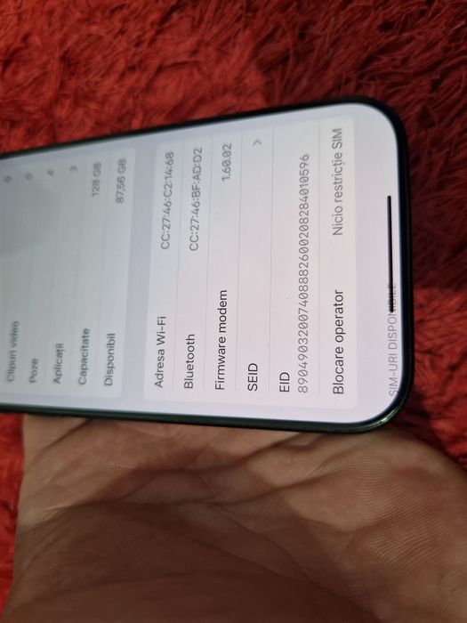 -Iphone 16Pro, ca Nou 128Gb 8Ram ireprosabil Bat:90%-480 cicluri incarcare Black Titanium MDM doar telefonul poze reale