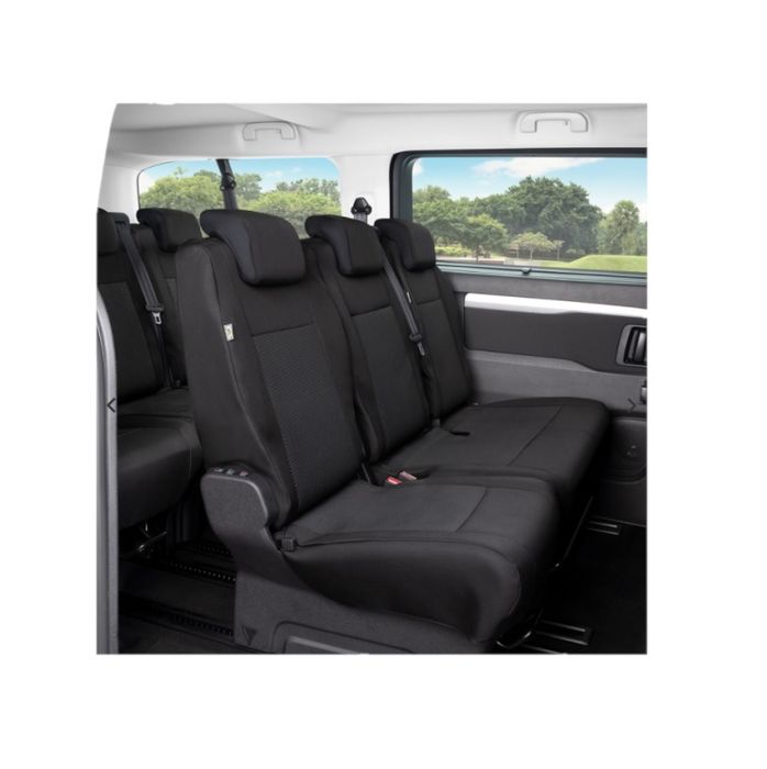 Set huse scaune auto Kegel Tailor Made pentru Peugeot Expert III, Traveller 2016-, Fiat Scudo 2022-, Citroen Jumpy, SpaceTourer 2016-, Toyota ProAce II, ProAce Verso, 2016-, Opel Vivaro C, Zafira Life 2019-, bancheta 3 locuri, 2+1, pentru randul 2 sau 3