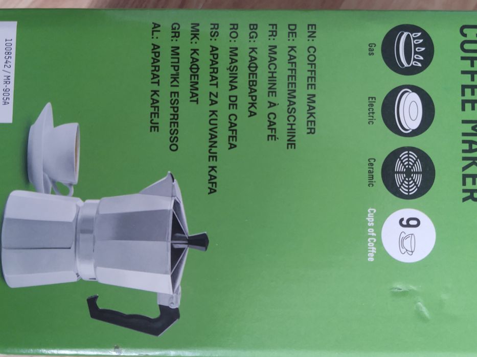 Mașina de cafea din aluminiu 9 cesti