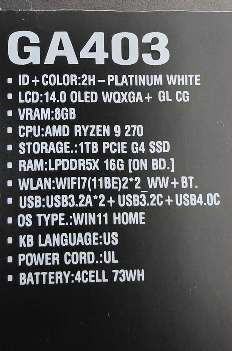 Лаптоп Asus Zephyrus G14 НОВ