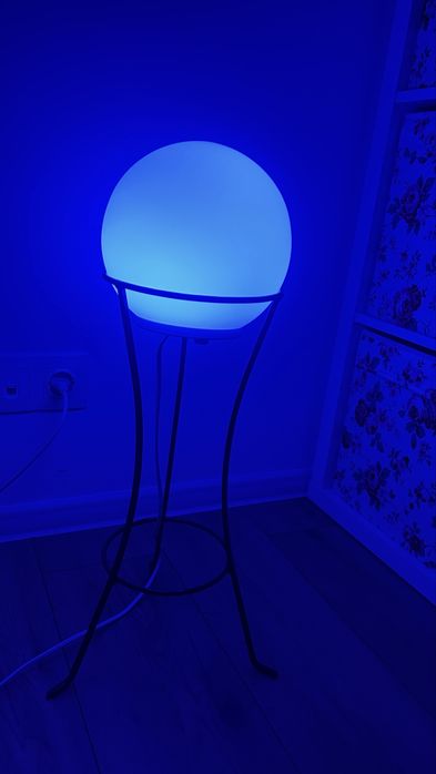 Veizoa lampa sticla led multicolor cu suport