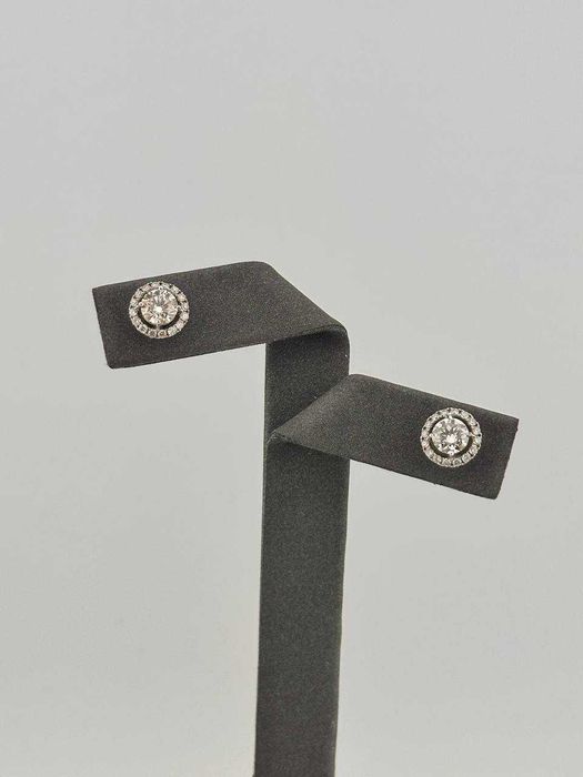 Пусеты золотые с бриллиантами 0,4 карата