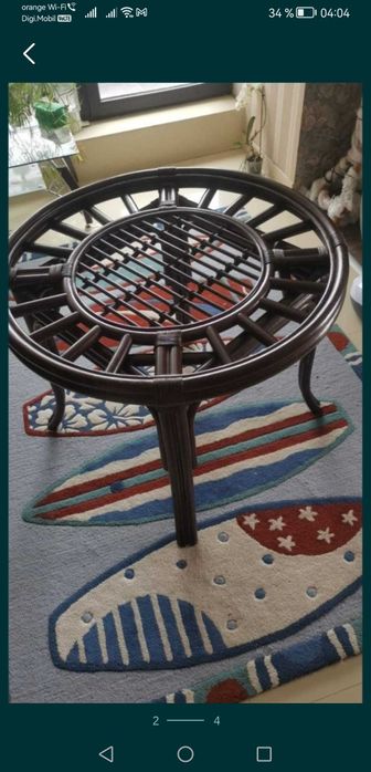 masa rotunda terasa esenta lemn masiv exotic bambus ratan