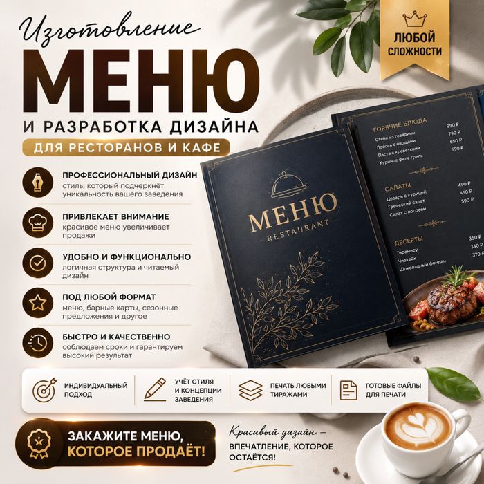 Дизайн и изготовление меню