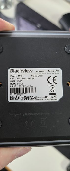 Blackview MP80 Мини компютър, 16GB RAM, 512GB, черен