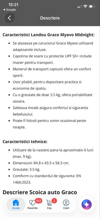 Scoica, landou si adaptoare Graco Myavo