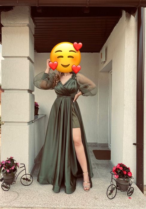 Rochie deosebită, rochie de nașă, soacră, de bal, sexy, crăpata le pic