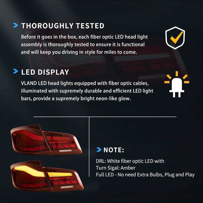 Комплект OLED стопове с динамични мигачи за BMW 5 F10 2011 - 2017
