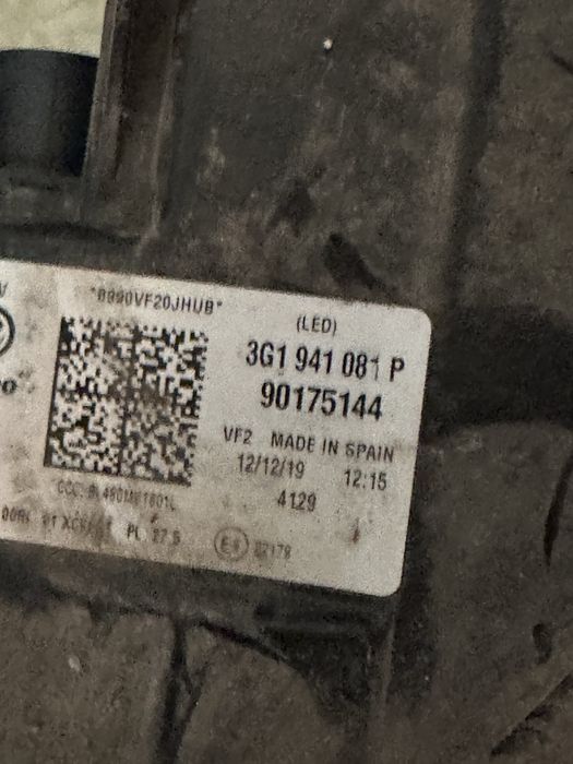 Ляв фар Фолксваген пасат фул лед VW PASSAT B8 3G0 3G1 14-19  FULL LED EUROPA 3G1941081G/3G1941081H/3G1941081P
