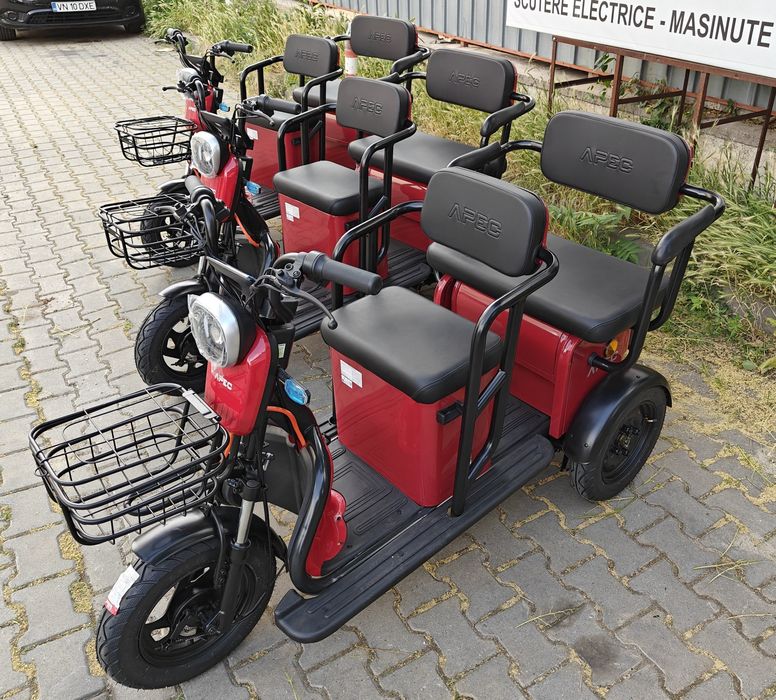 Triciclete Electrice, Volta APM5, 1000W, Rosu, viteza maxima 25 km/h