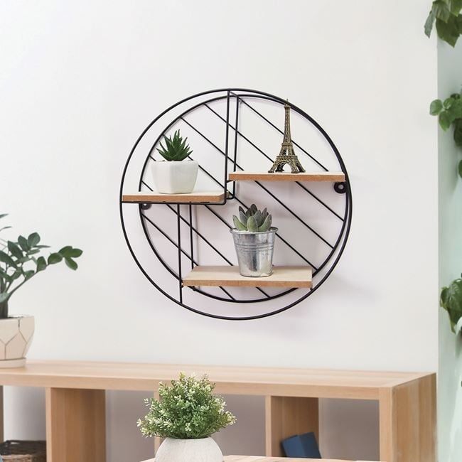 Кръгла стенна етажерка 30см