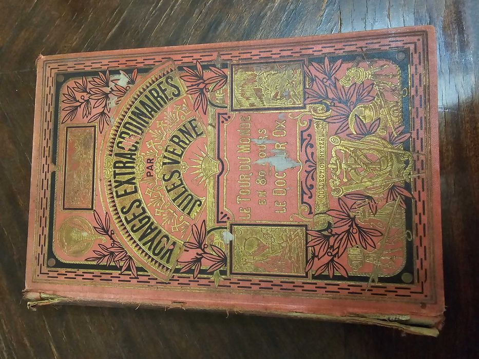 1925 Jules Verne – Ocolul Pământului în 80 de zile – ediție franceză Hachette, ilustrată, copertă cartonată (hardcover)