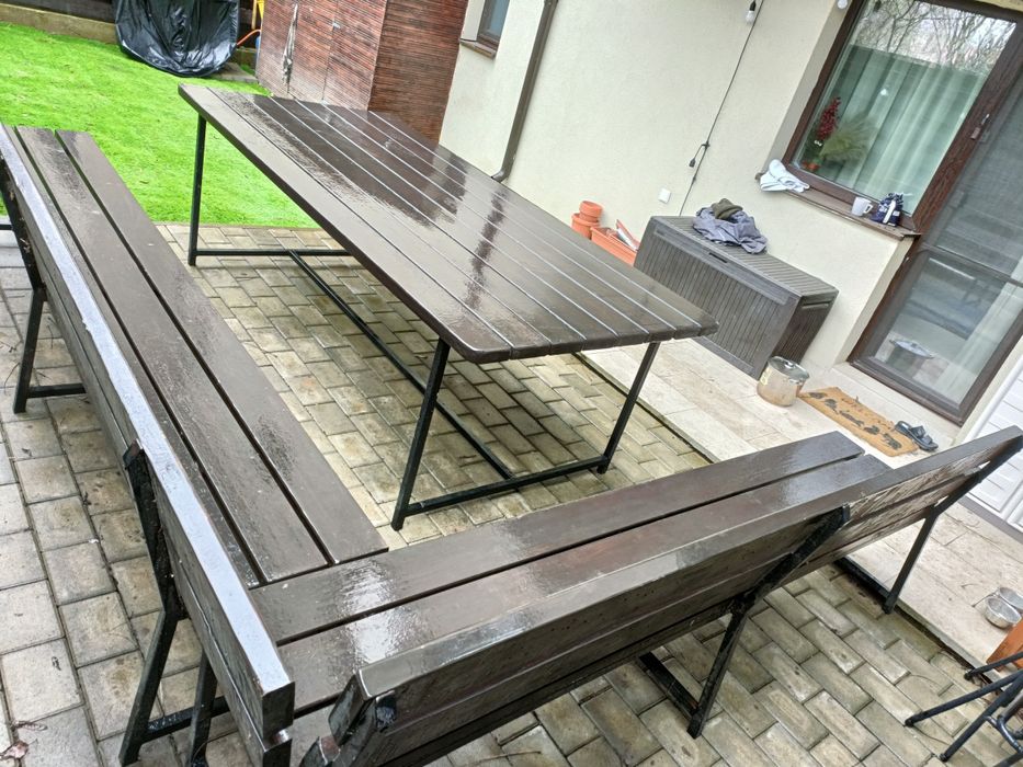 Masa plus 2 banci lemn