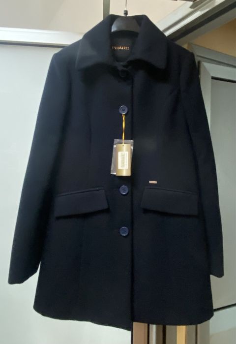 Дамско черно палто вълнено