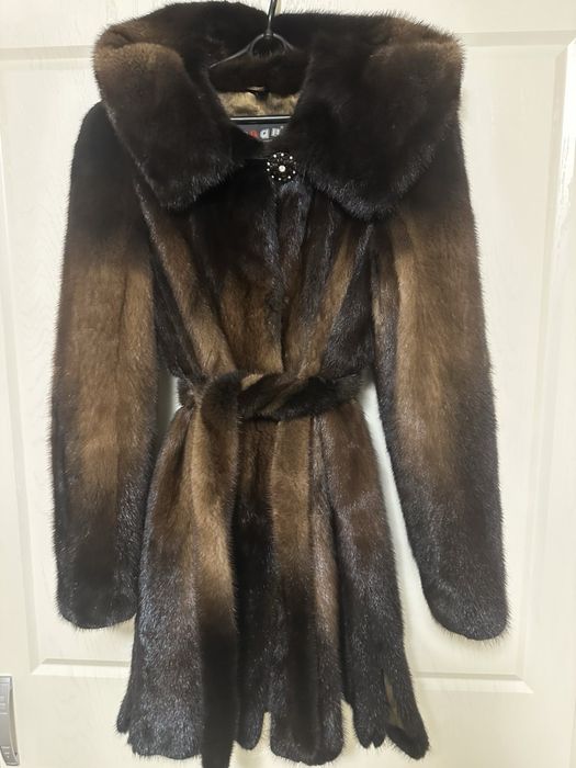 Палто от норка с качулка р.С-М