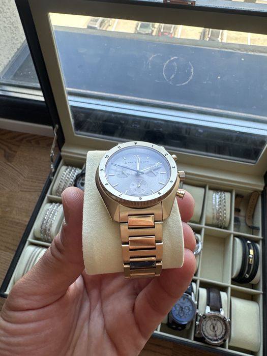 Ceas Kapten & Son Rise Small Light Gold Cream Steel Sapphire Crystal