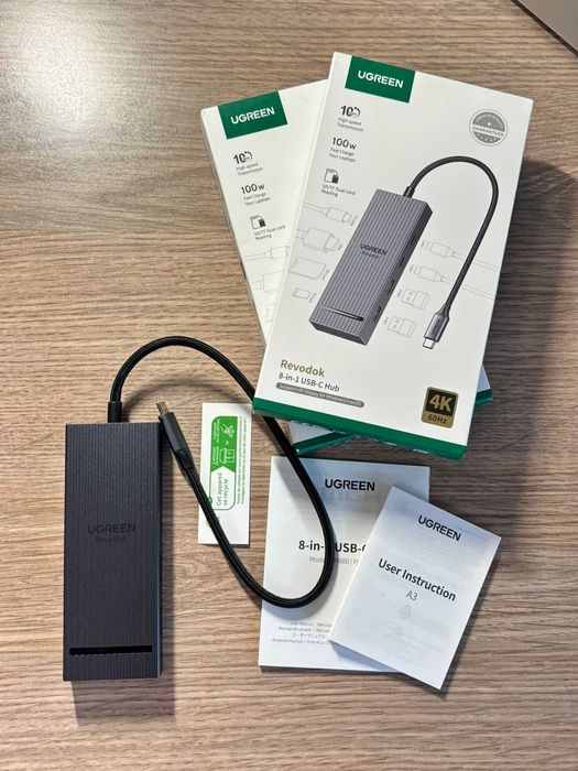 Hub USB-C, 8 in 1, Ugreen Revodok Pro, nou