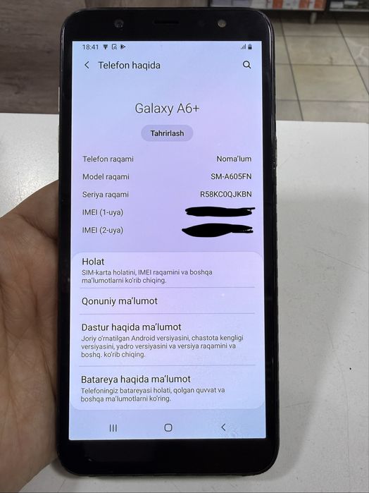 Samsung A6+ sotiladi