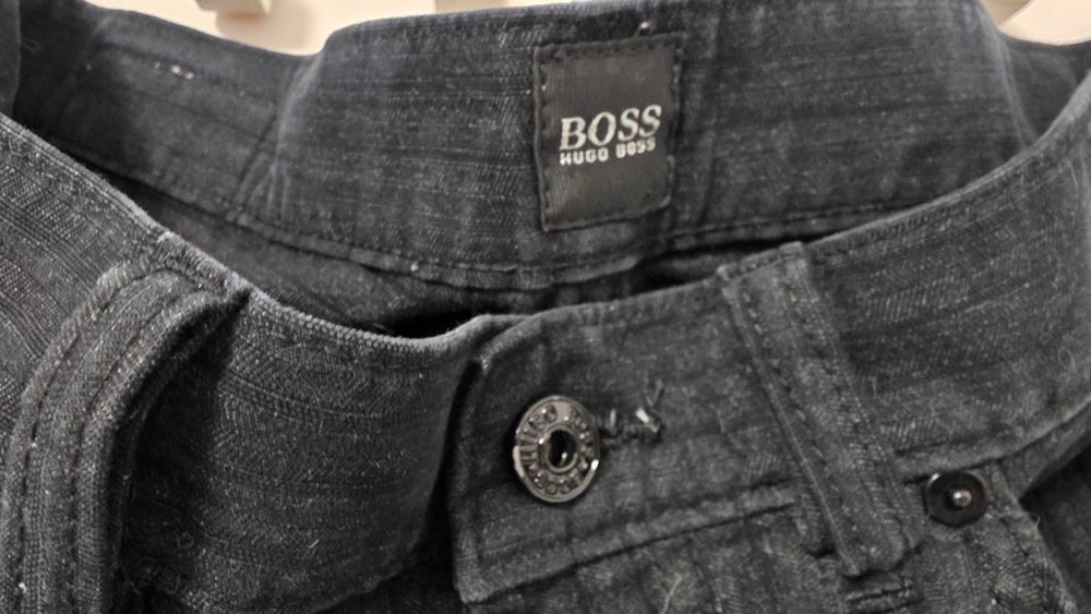 BOSS Hugo Boss Texas” W33 L32 Blugi negri textură cu dungi verticale