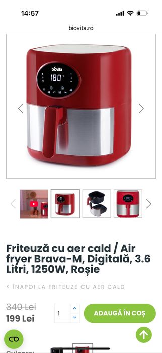 Friteuza cu aer cald Biovita Air fryer Brava M 3,6 L