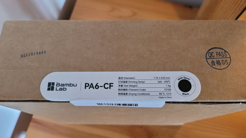 BambuLab PA6-CF 1kg black with spool
