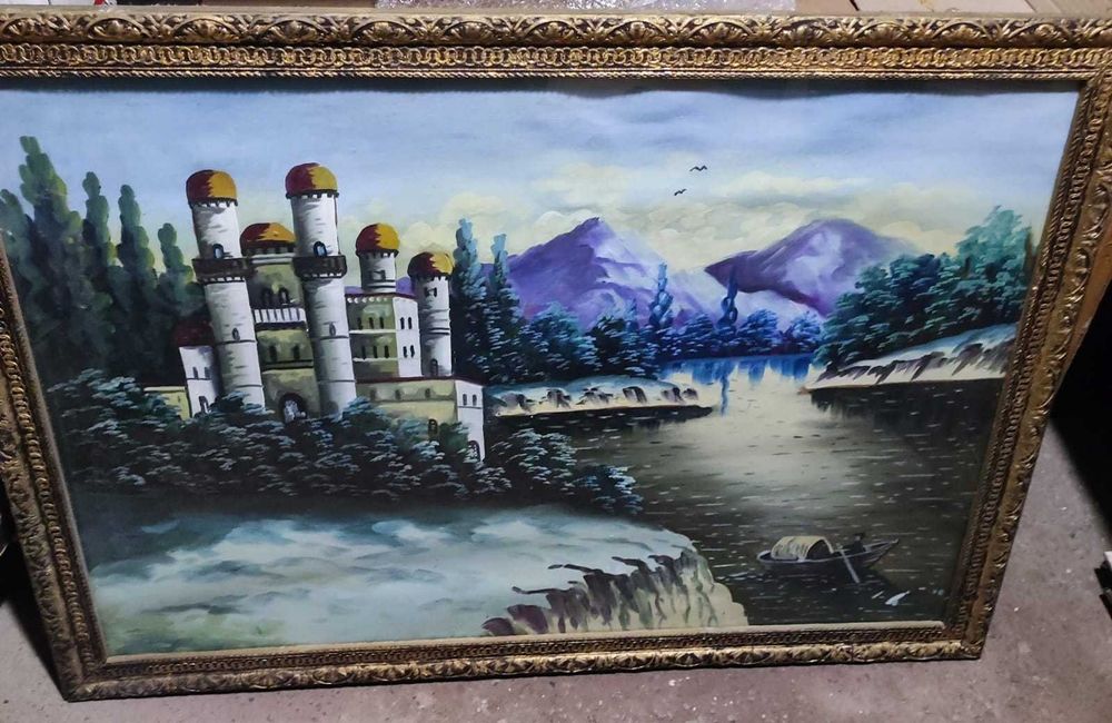 Tablouri vechi pictate pe panza-350ron/bucata negociabil