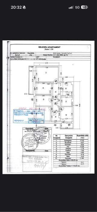 Apartament 4 camere suprafata 116 mp