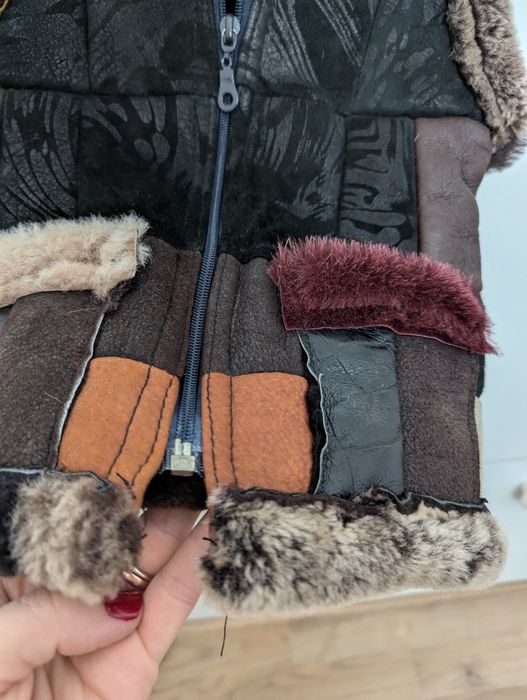 Vesta copii blana,  piele naturala, 1-2 ani, 86-92-98