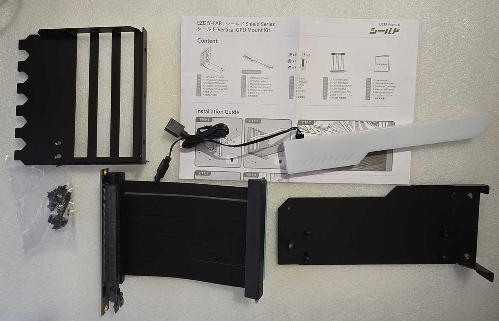Suport GPU vertical, cablu de extensie, viteză 4.0, modul ARGB, 90°