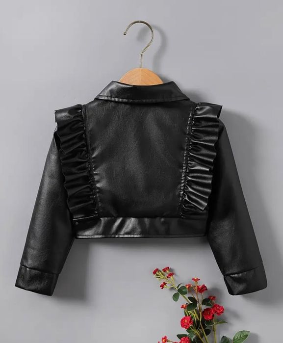 Кожено яке и шапка за момиченце