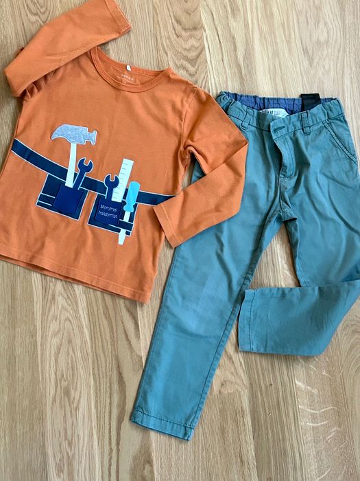 Спортно елегантен панталон  H&M и блуза Name it 5 години