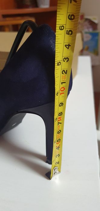 Pantofi stiletto piele naturala interior/exterior bleumarin marimea 36