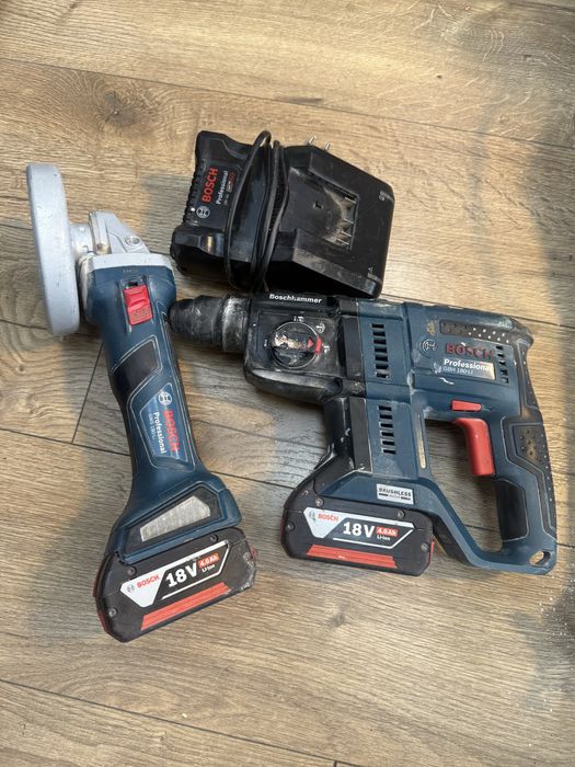 Акумулаторен безчетков комплект Bosch Gbh 180-li+Gws 180li