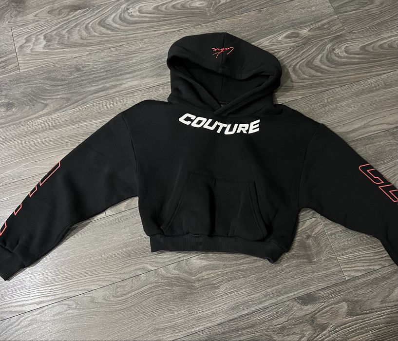 Суичър couture черен кроп