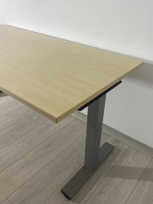 4 Buc. Birou 160X78 cm,  Blat Fag Deschis, Cadru Metalic Profesional