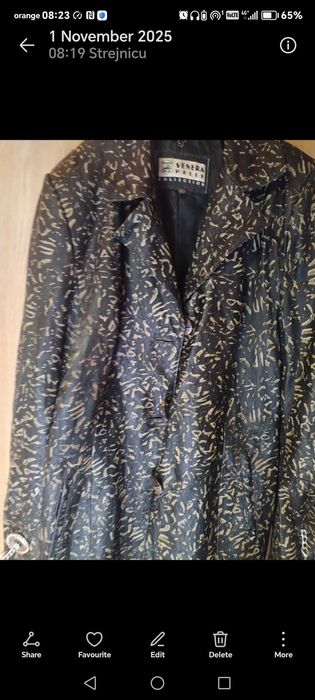 Palton dama lung, din piele naturala animal printat