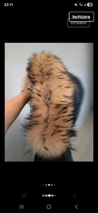 Geaca blana naturala super calduroasa