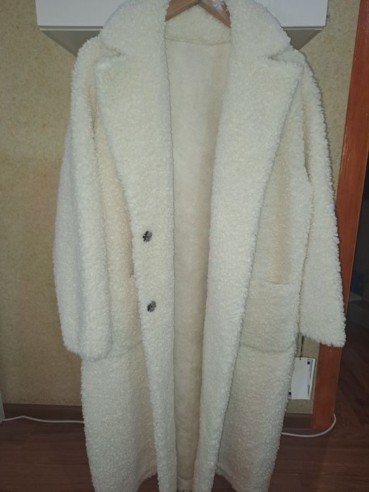 Пальто тедди оверсайз