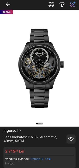 Ceas bărbătesc automat Ingersoll 1892 The Naismith - I16102