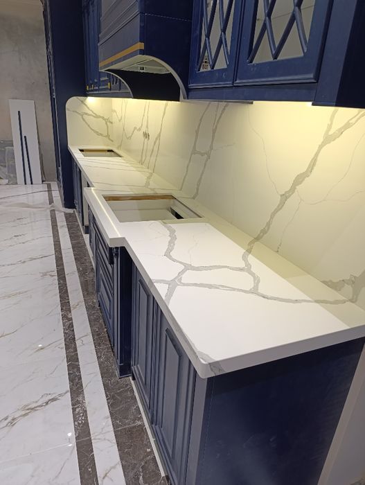 Кухонные Столешницы. Остров. Фартук Из Камня на заказ. Кварц. Мрамор